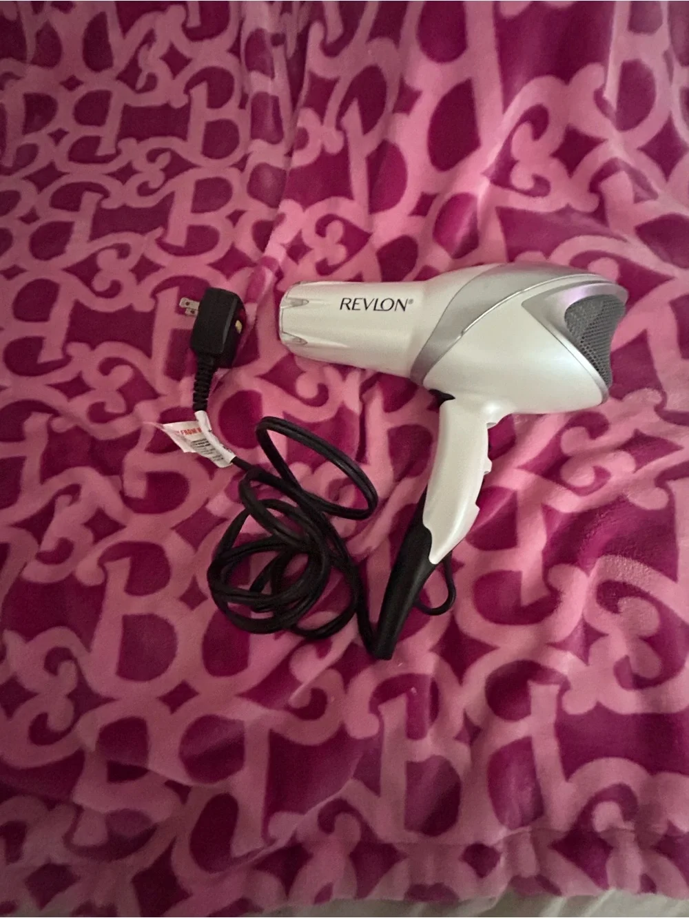 Revlon White Hair Dryer with Red Light Accents